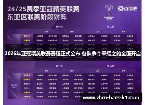 2026年亚冠精英联赛赛程正式公布 各队争夺荣耀之路全面开启